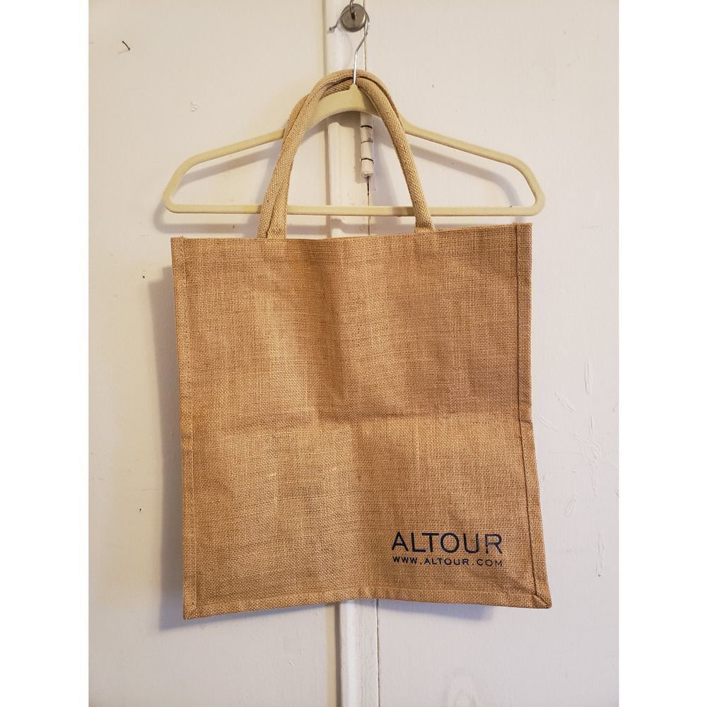 Large burlap tweed tote bag